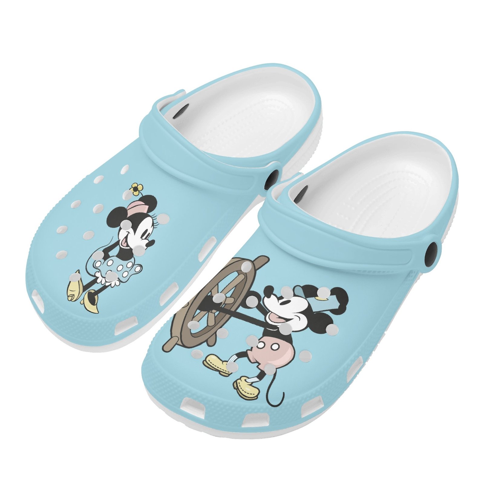 Women's Blue Steamboat Willie Rubber Clogs - Image 7