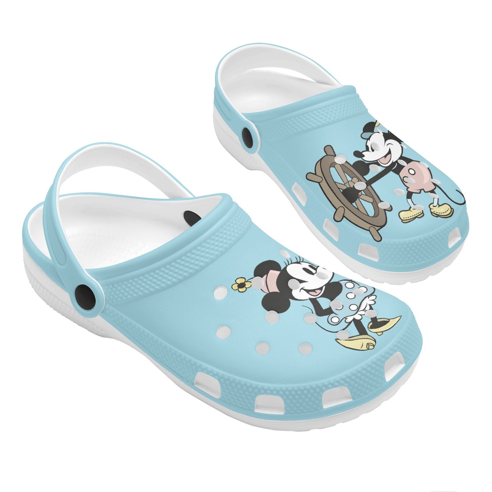 Women's Blue Steamboat Willie Rubber Clogs - Image 8