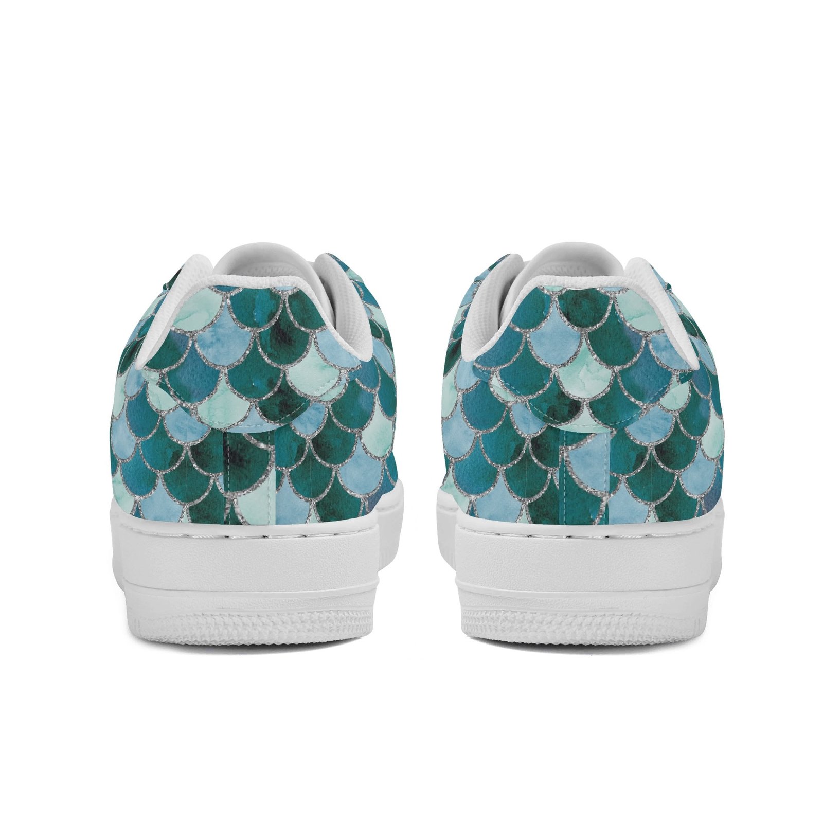 Dark Green Mermaid Shoes | Women's Mermaid Low Top Vegan Leather Sneakers - Image 3