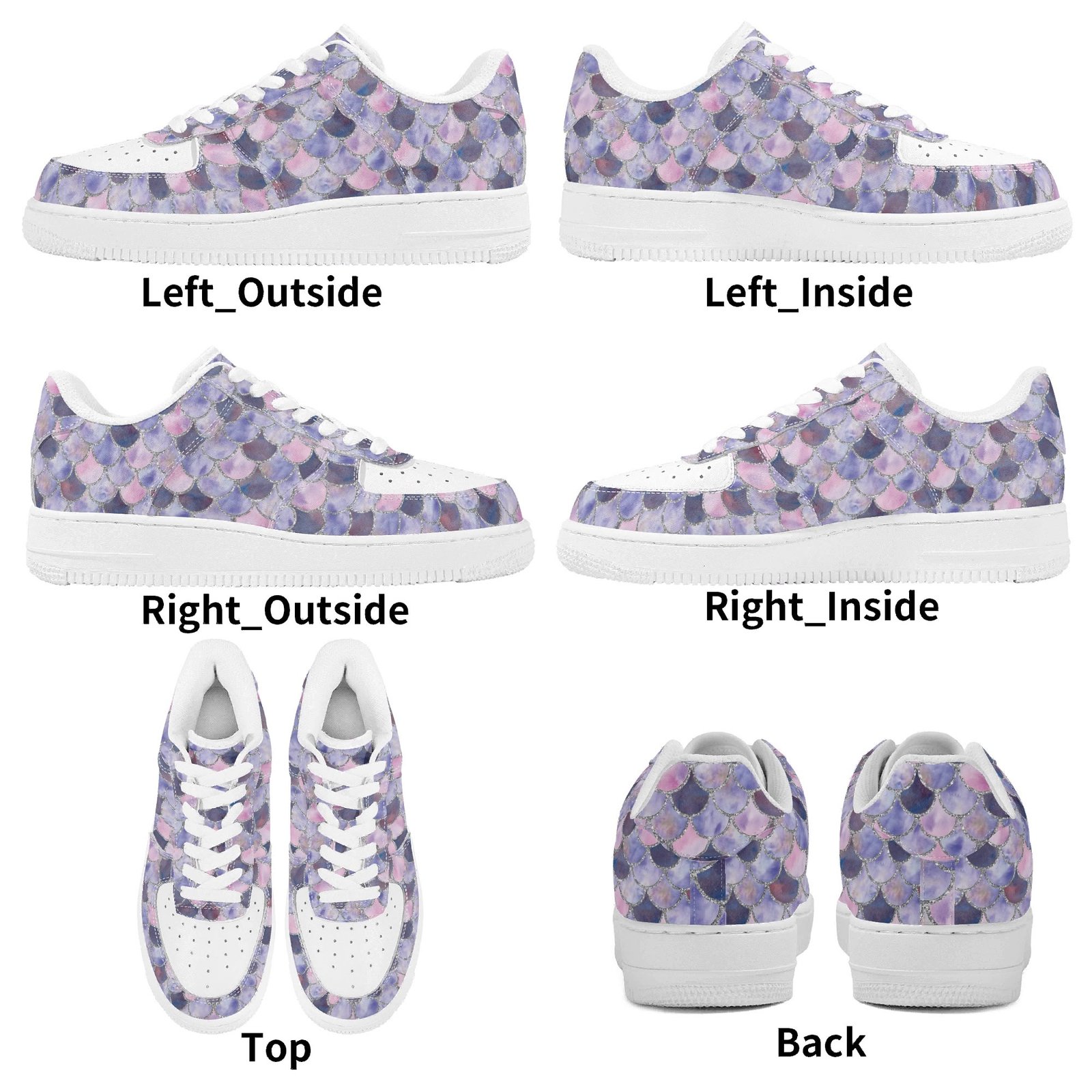 Purple Mermaid Shoes | Women's Mermaid Low Top Vegan Leather Sneakers - Image 11