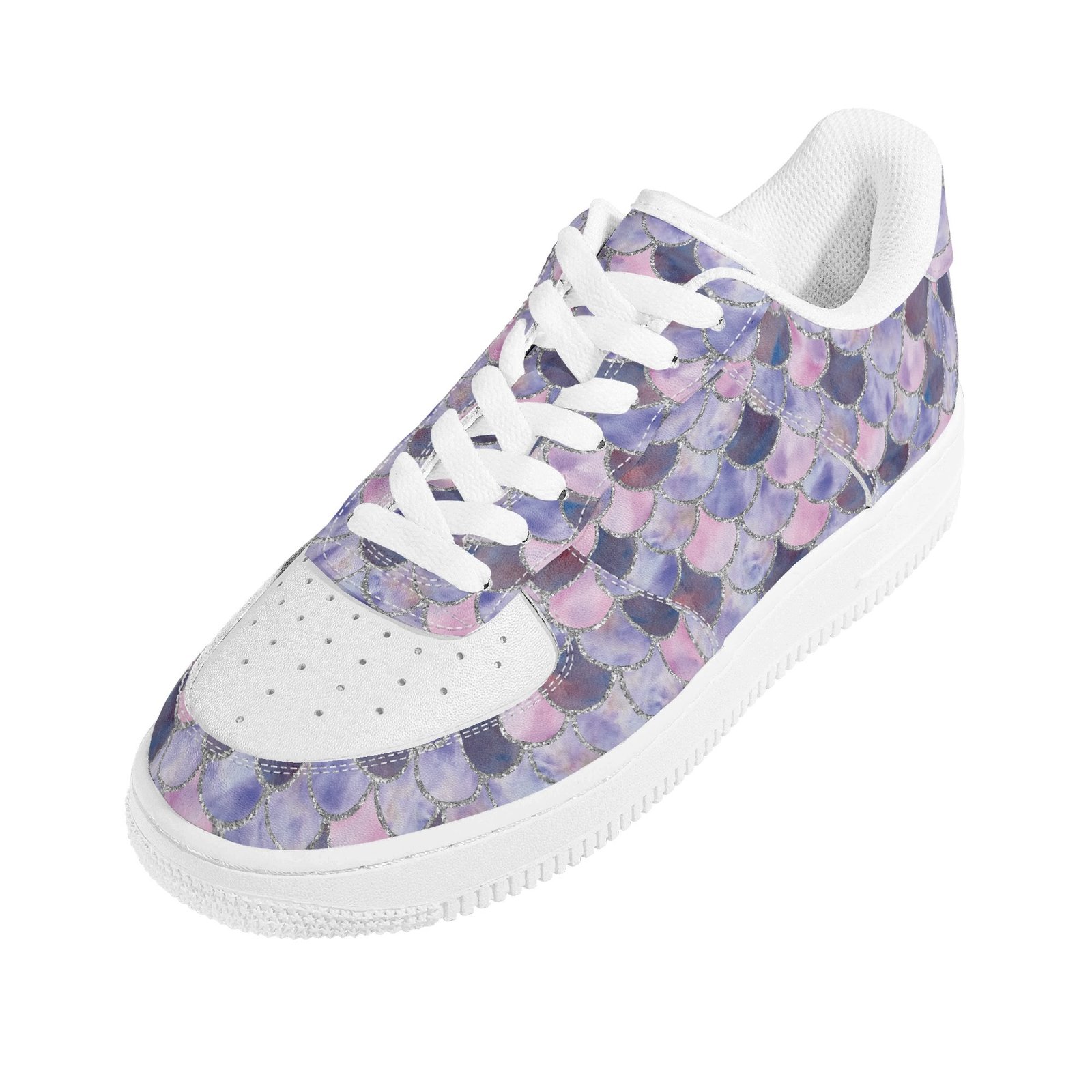 Purple Mermaid Shoes | Women's Mermaid Low Top Vegan Leather Sneakers - Image 5