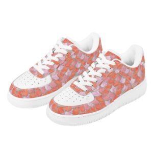 Orange Mermaid Shoes | Women's Mermaid Low Top Vegan Leather Sneakers