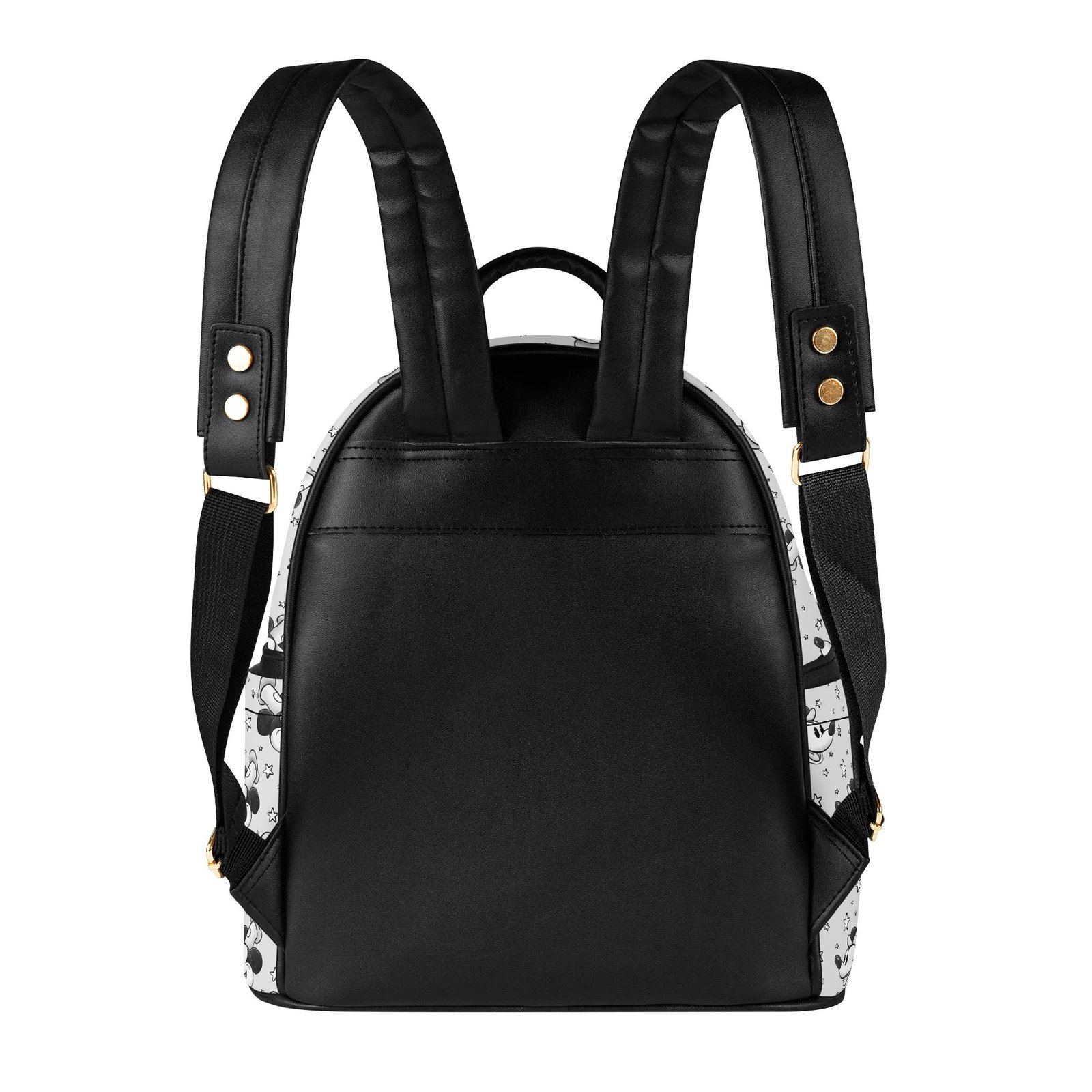 Black and White Steamboat Willie Mini Backpack in Vegan Leather - Image 5