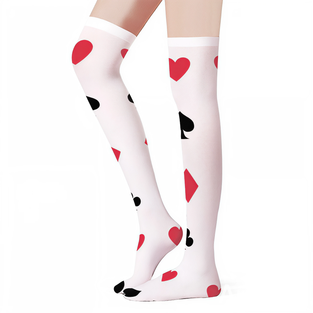 Alice in Wonderland Thigh High Stockings | Wonderland Tights | Card Thigh High Tights - Image 2