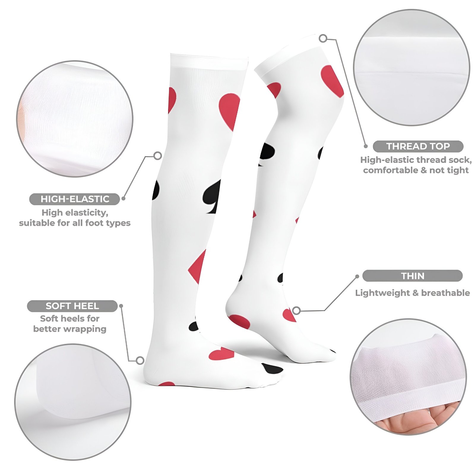 Alice in Wonderland Thigh High Stockings | Wonderland Tights | Card Thigh High Tights - Image 7