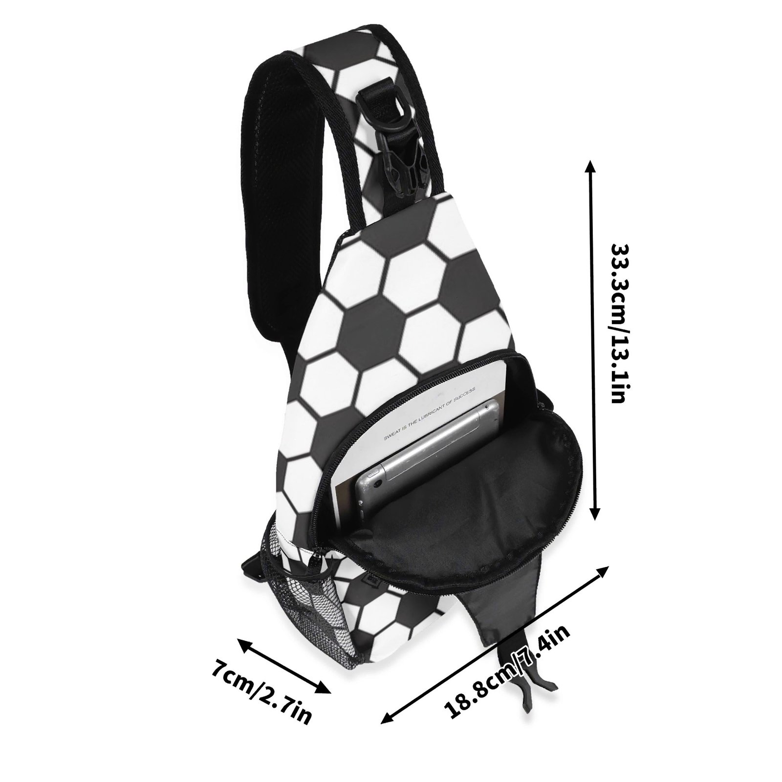 Soccer Sling Bag | Soccer Ball Chest Bag Crossbody Bag with Adjustable Strap - Image 8