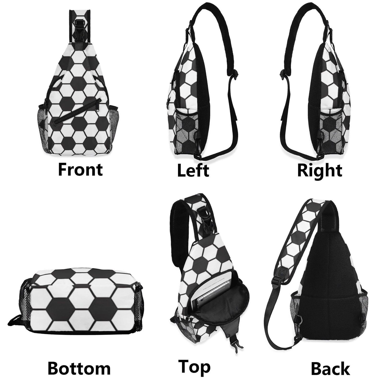 Soccer Sling Bag | Soccer Ball Chest Bag Crossbody Bag with Adjustable Strap - Image 9