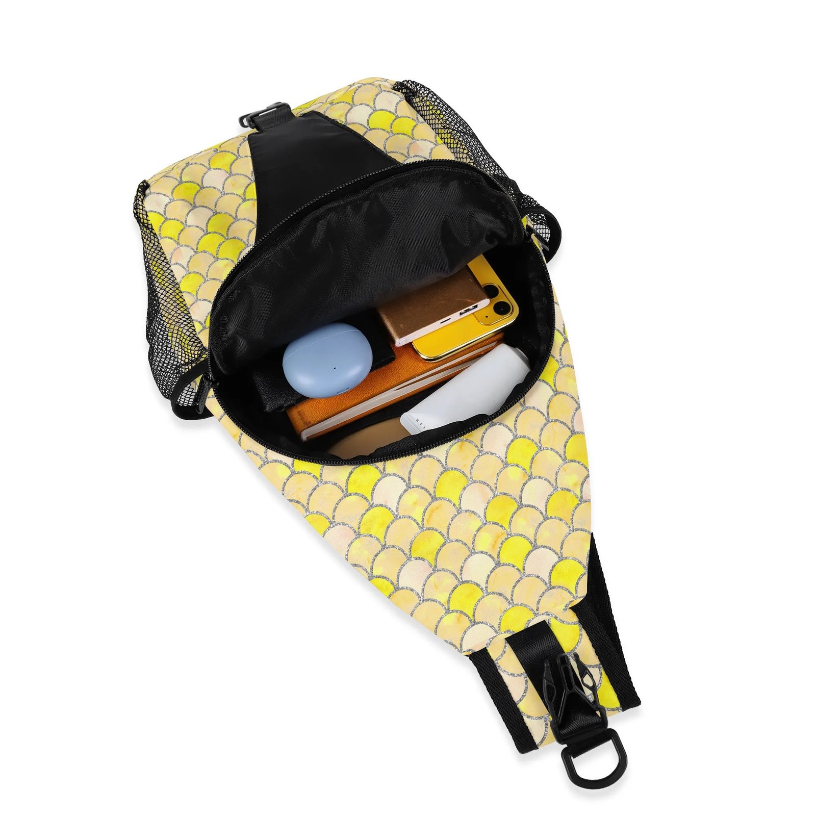 Yellow Mermaid Sling Bag | Mermaid Chest Bag Crossbody Bag with Adjustable Strap - Image 7