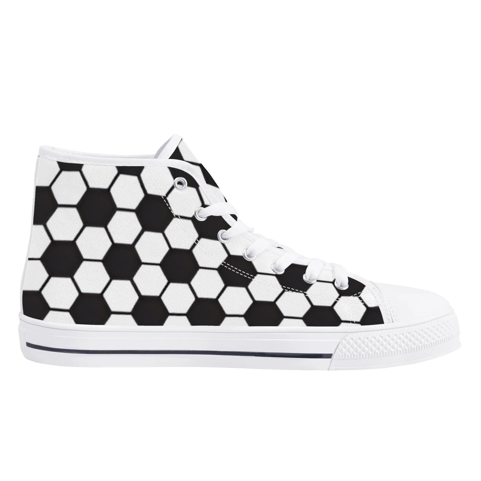 Women's Soccer Ball Print High Top Shoes - Image 18