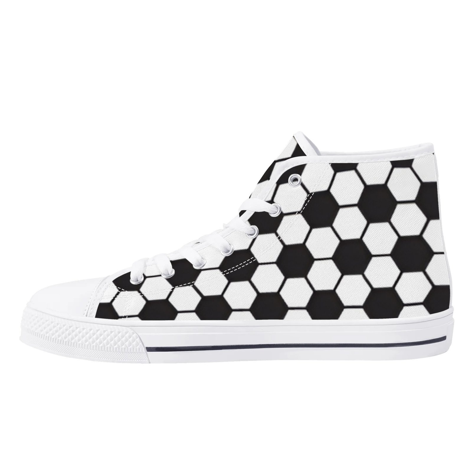 Women's Soccer Ball Print High Top Shoes - Image 19