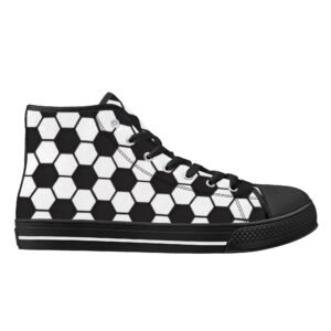 Women's Soccer Ball Print High Top Shoes