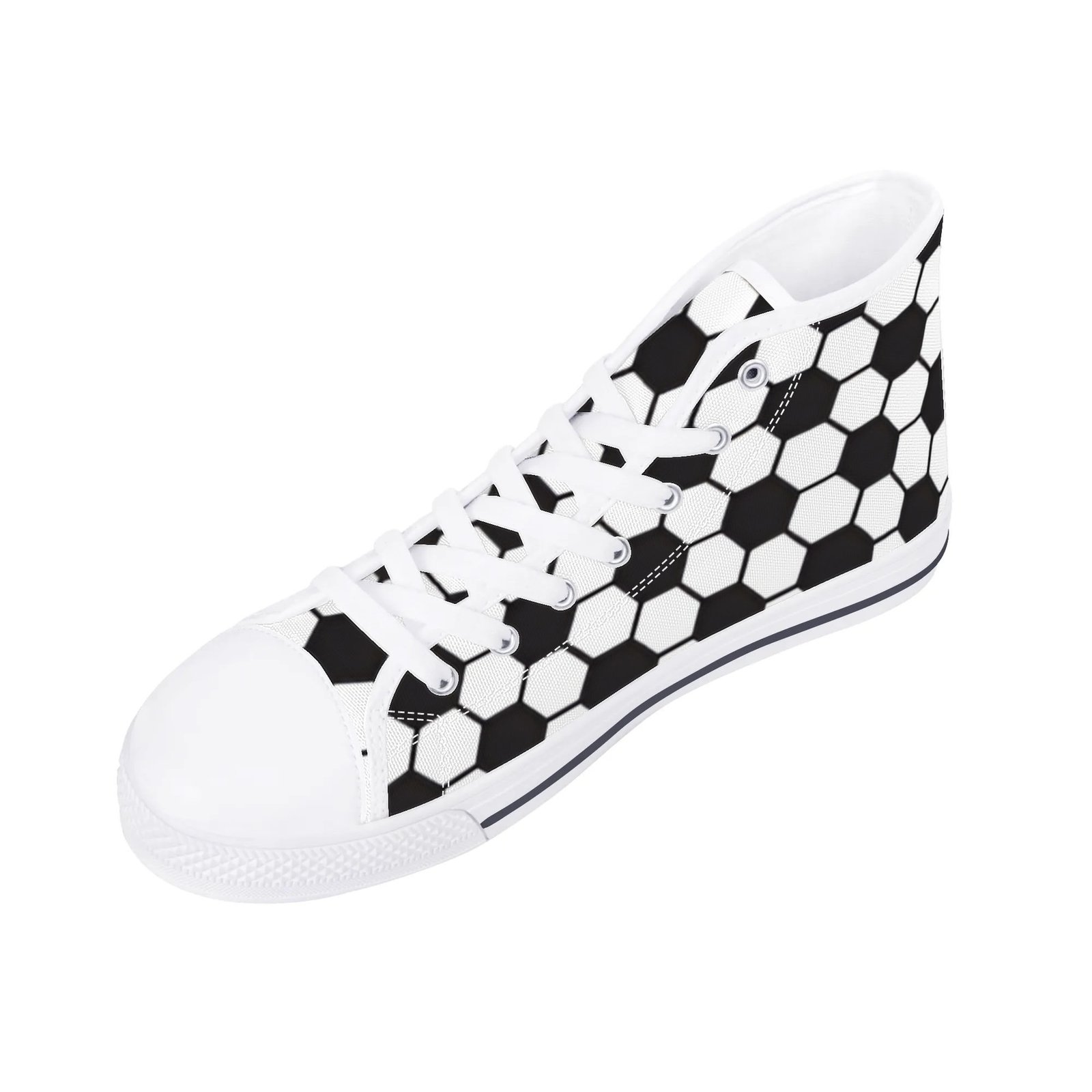 Women's Soccer Ball Print High Top Shoes - Image 22