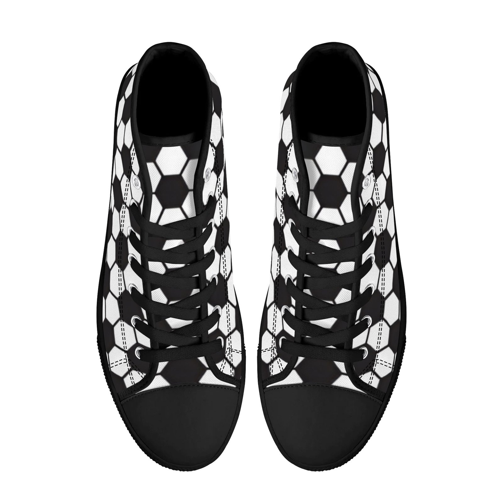 Women's Soccer Ball Print High Top Shoes - Image 2