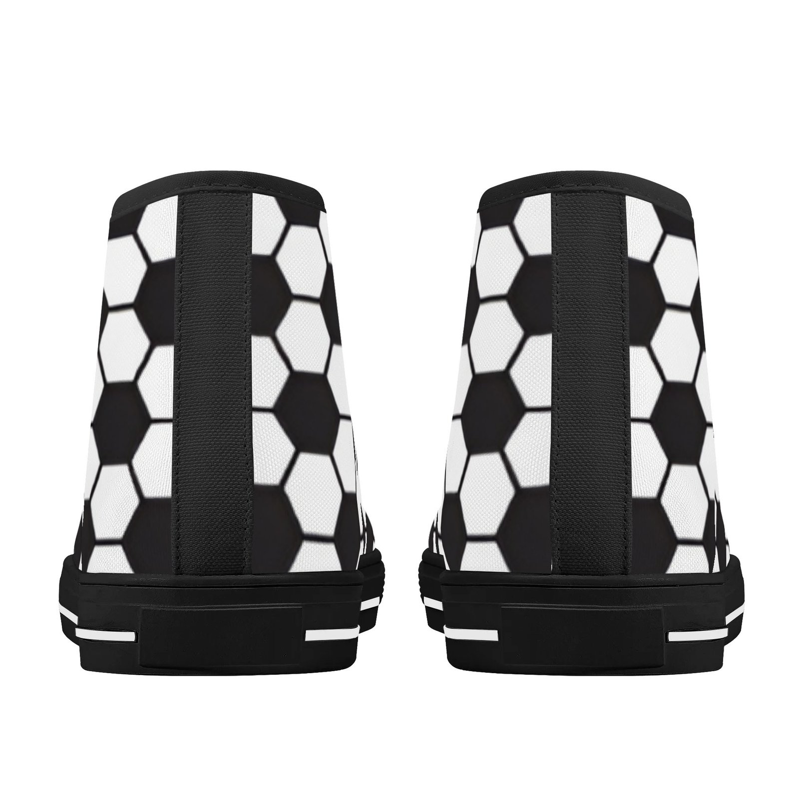 Women's Soccer Ball Print High Top Shoes - Image 3