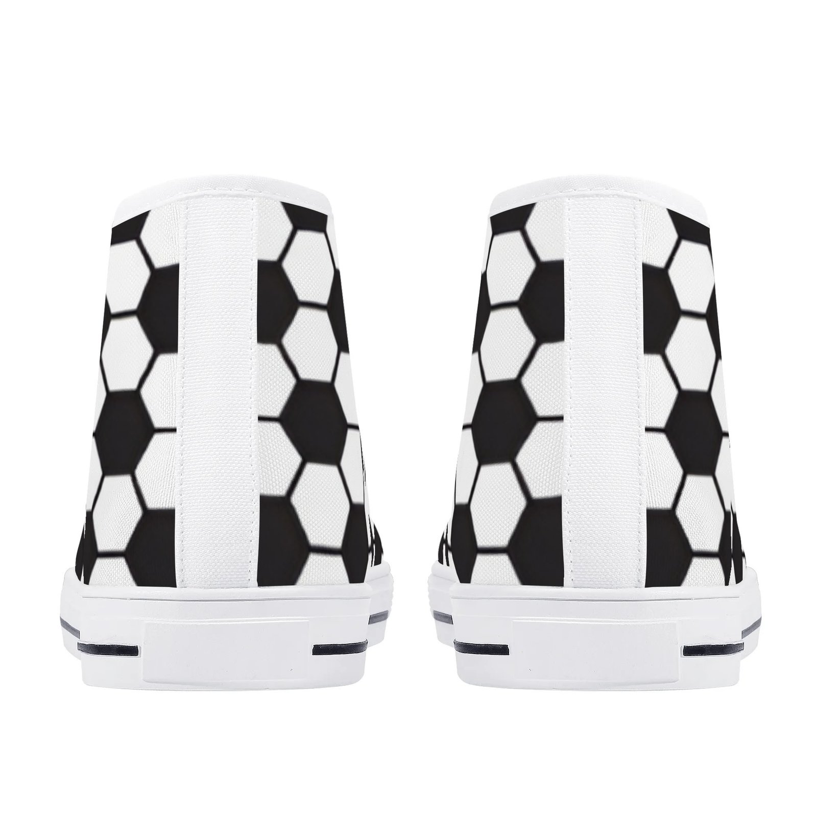 Women's Soccer Ball Print High Top Shoes - Image 15