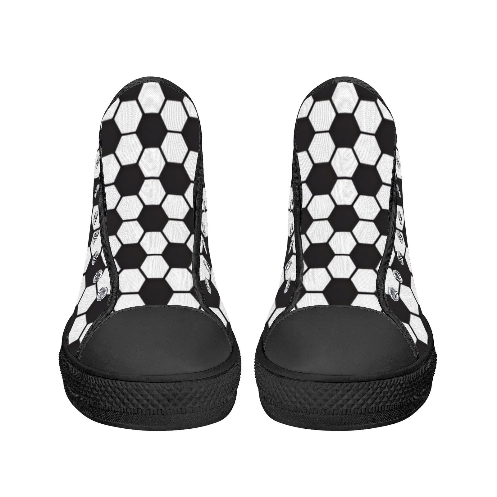 Women's Soccer Ball Print High Top Shoes - Image 4