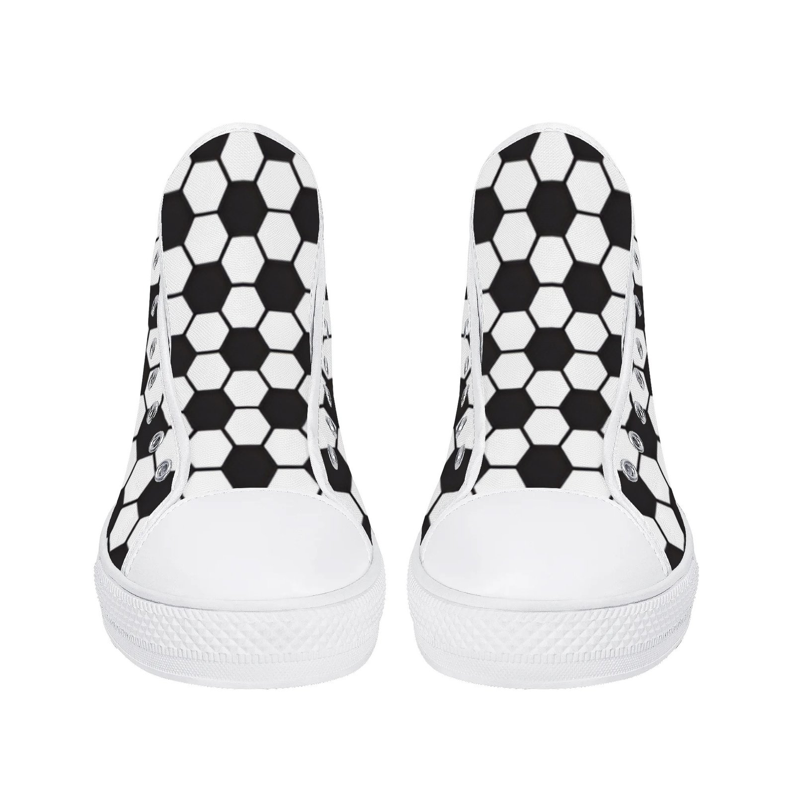 Women's Soccer Ball Print High Top Shoes - Image 16