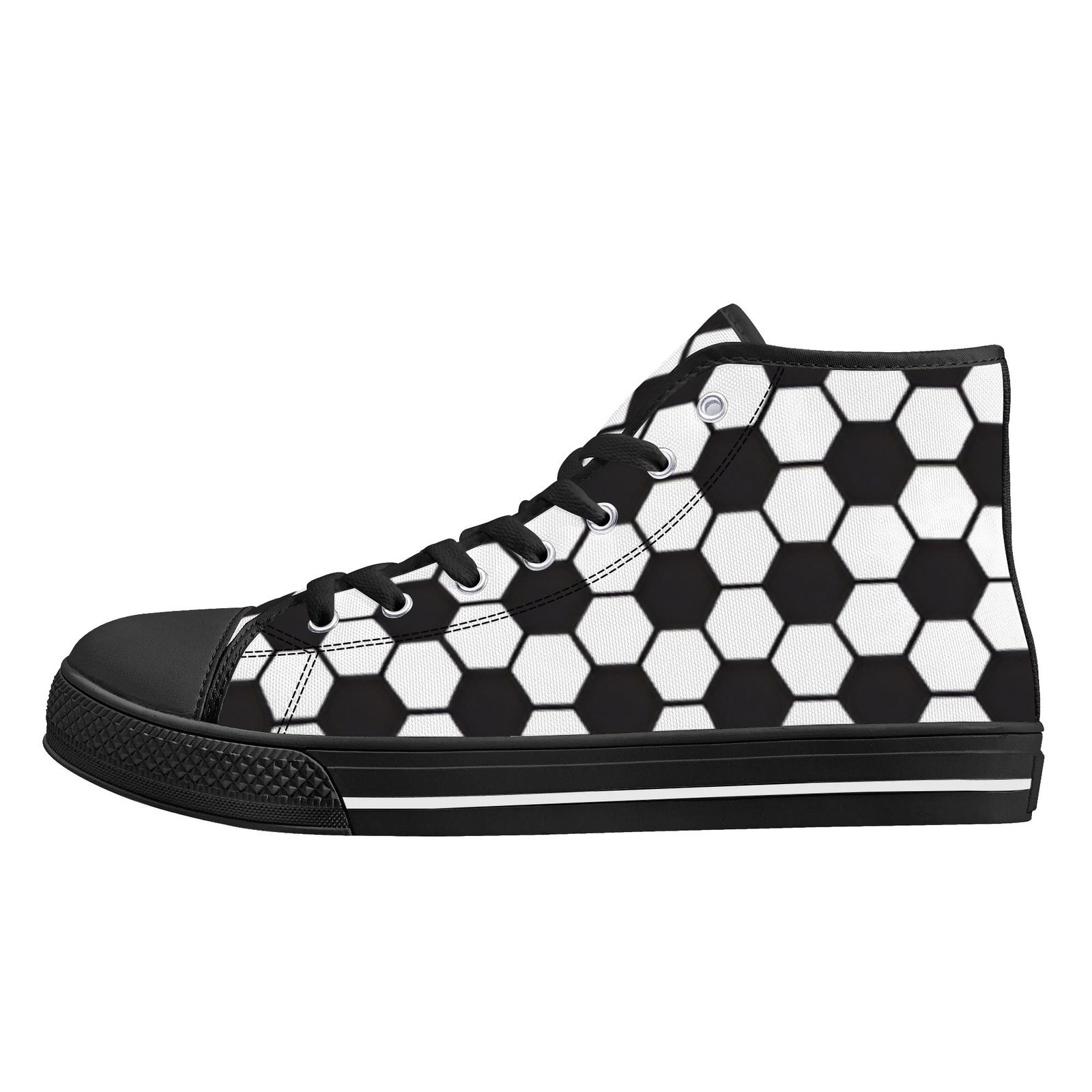 Women's Soccer Ball Print High Top Shoes - Image 5