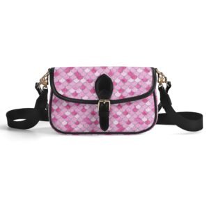 Pink Mermaid Crossbody Bag with a Buckle