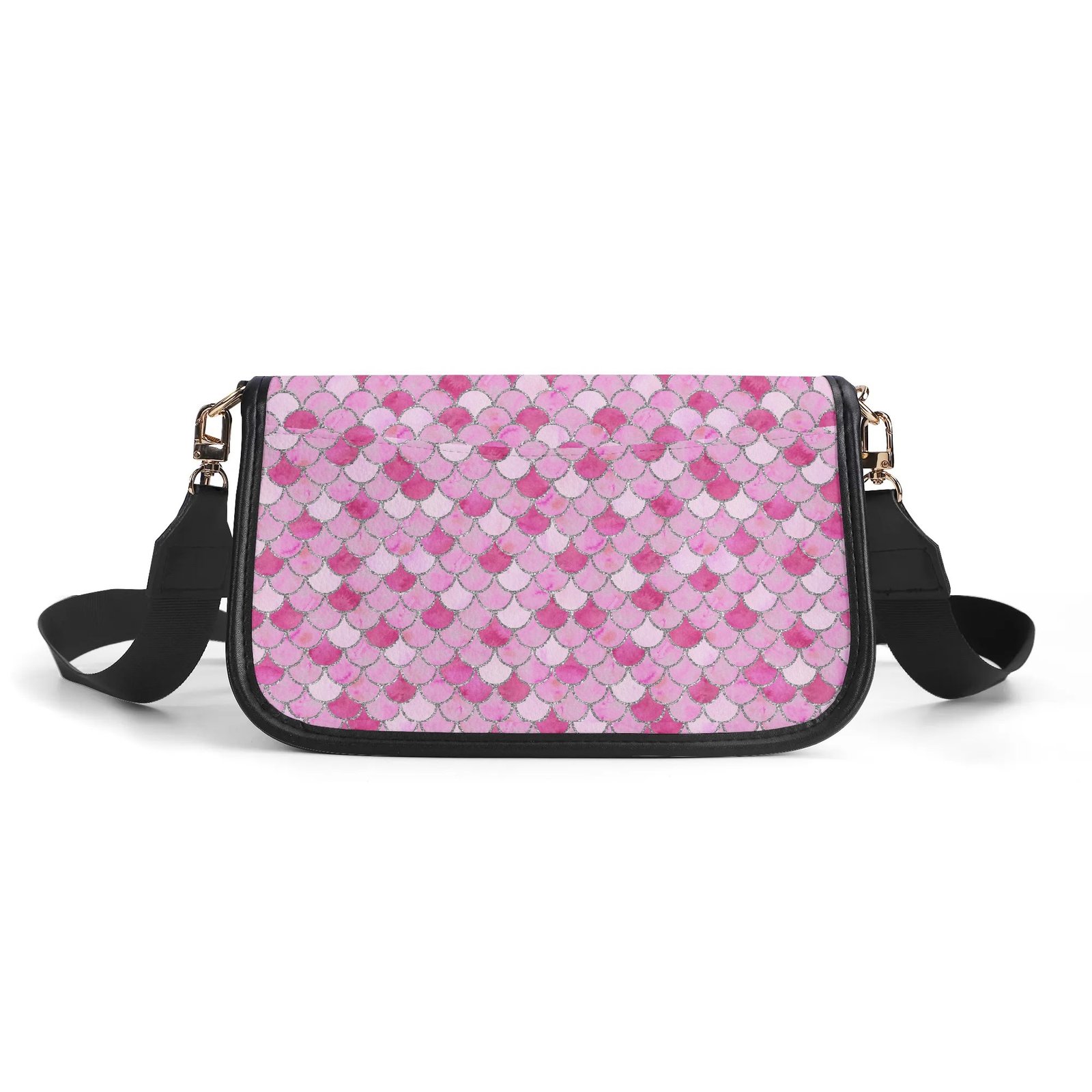 Pink Mermaid Crossbody Bag with a Buckle - Image 2