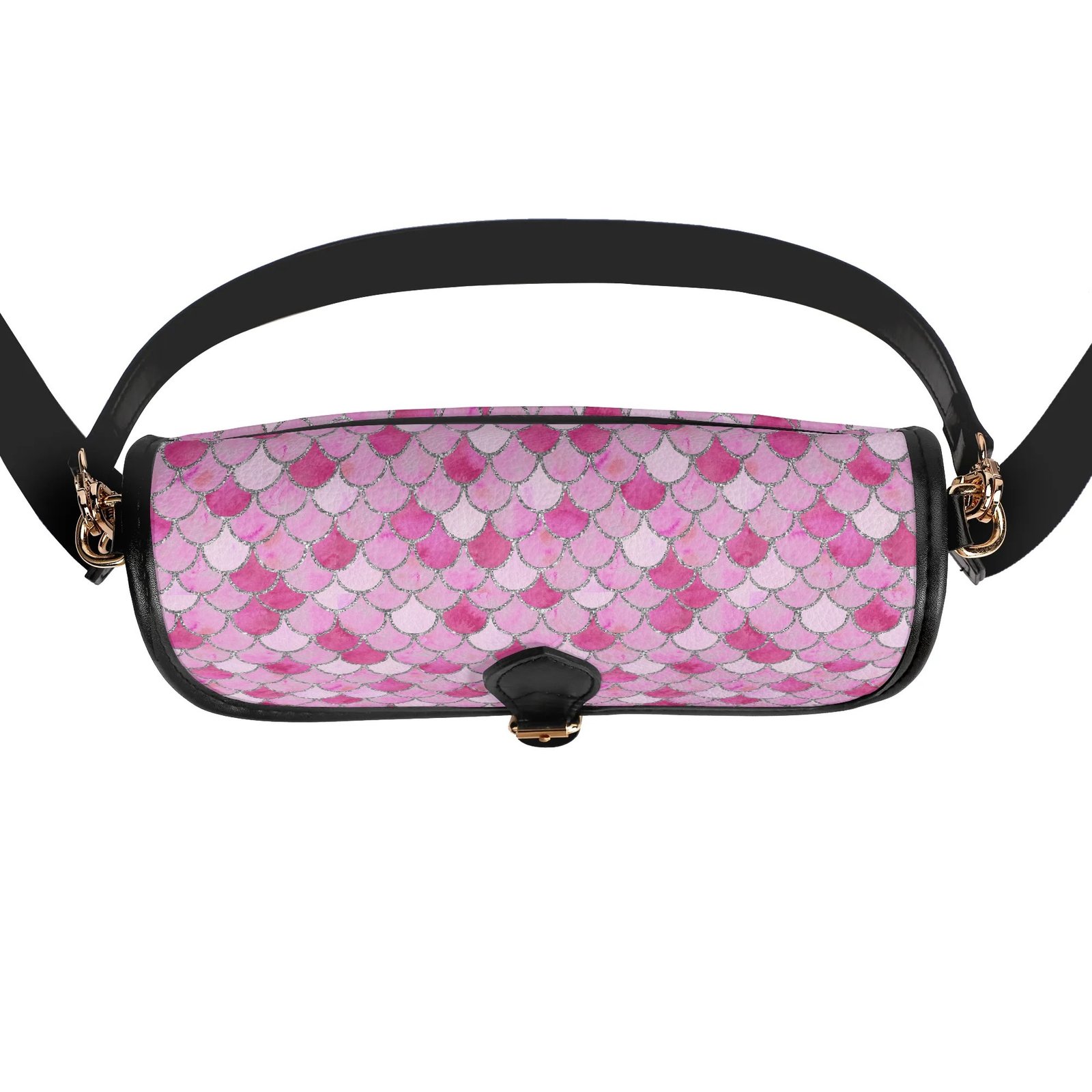 Pink Mermaid Crossbody Bag with a Buckle - Image 3