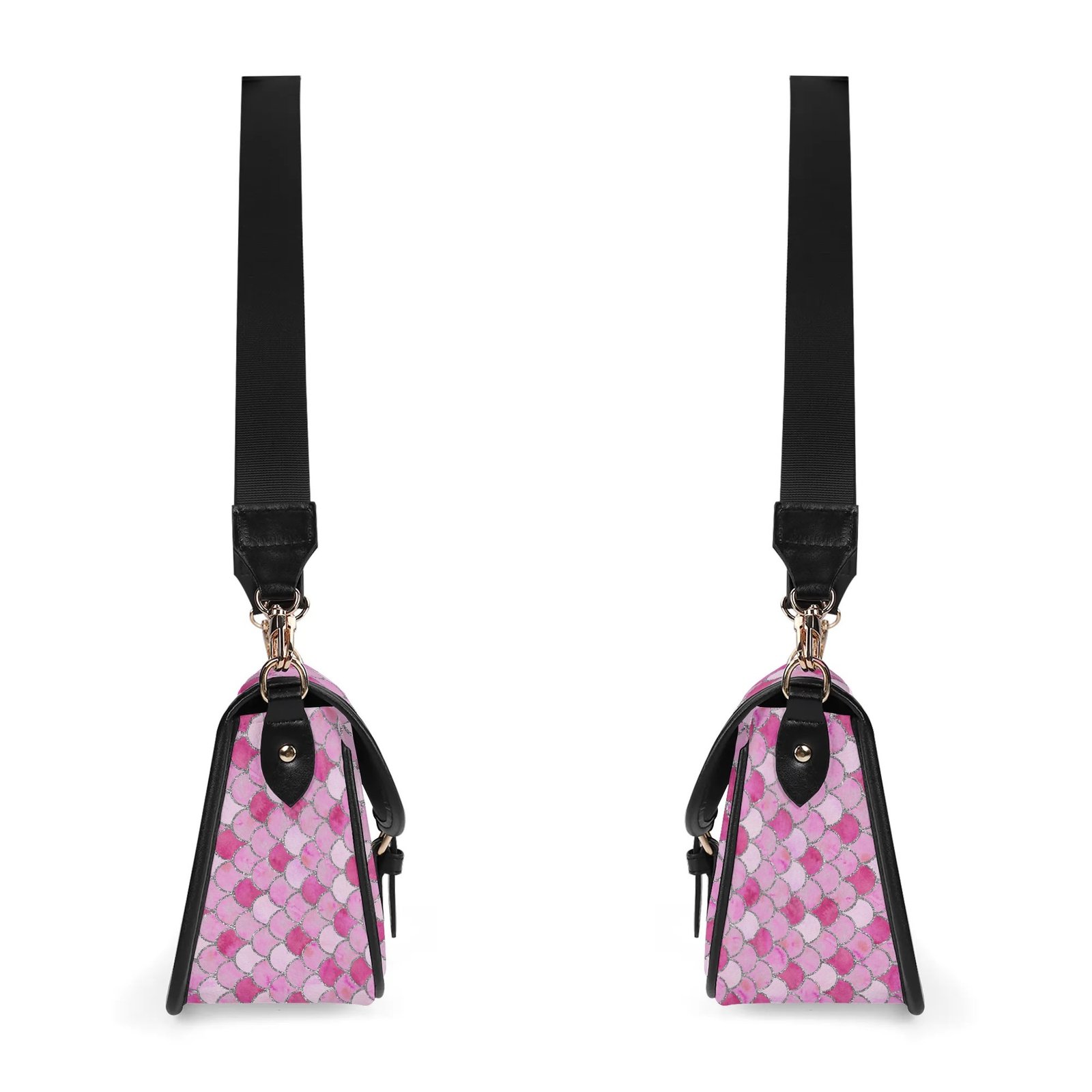 Pink Mermaid Crossbody Bag with a Buckle - Image 5