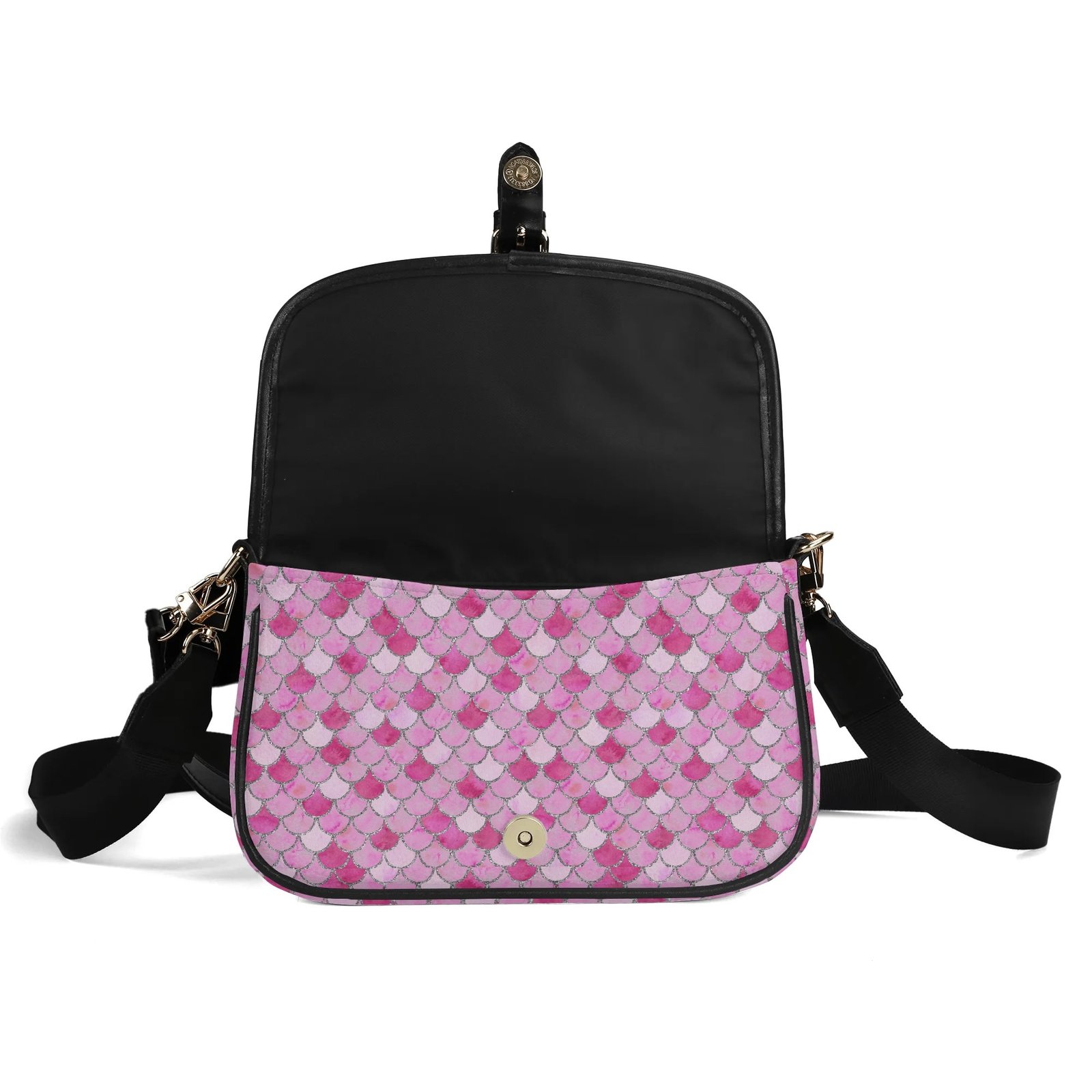 Pink Mermaid Crossbody Bag with a Buckle - Image 6