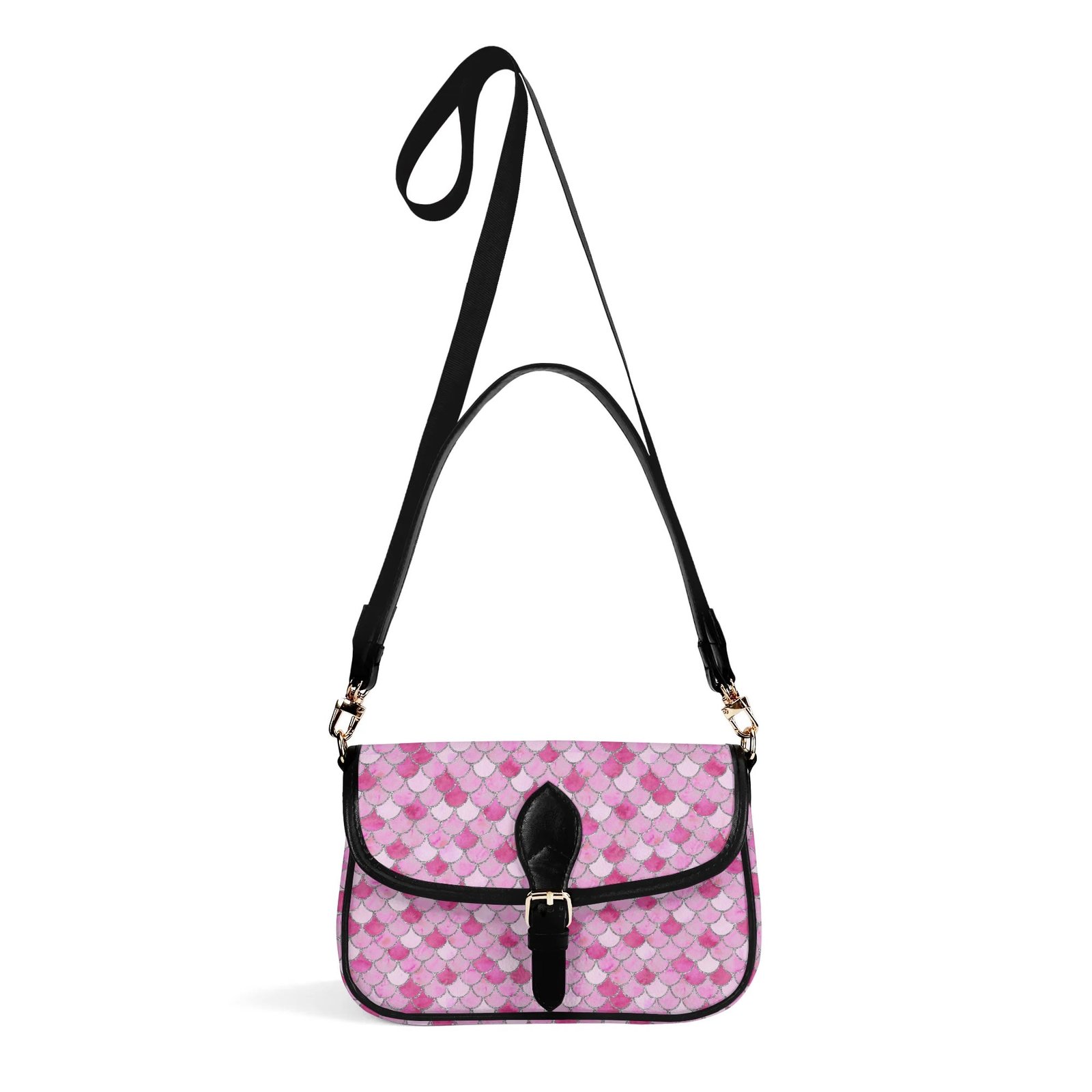 Pink Mermaid Crossbody Bag with a Buckle - Image 7