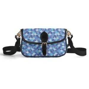 Blue Mermaid Crossbody Bag with a Buckle