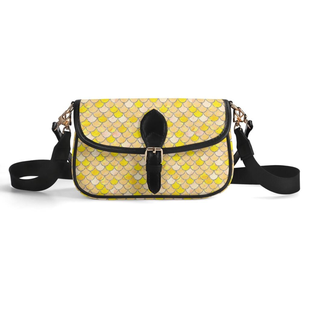 Yellow Mermaid Crossbody Bag with a Buckle