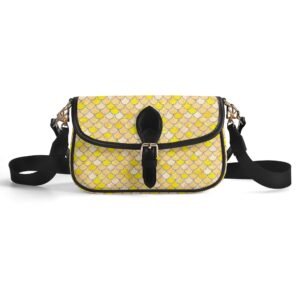 Yellow Mermaid Crossbody Bag with a Buckle