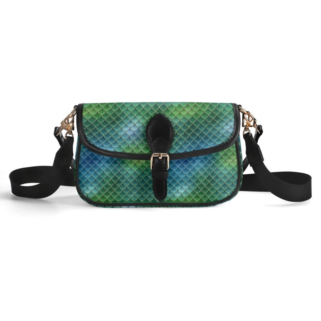 Green Mermaid Scale Crossbody Bag