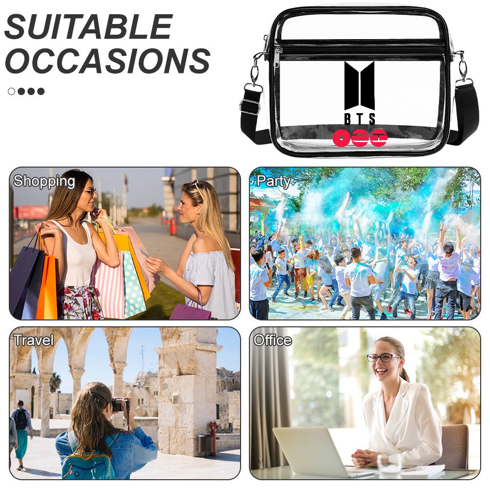 BTS Transparent Bag in Black and Red - Image 5