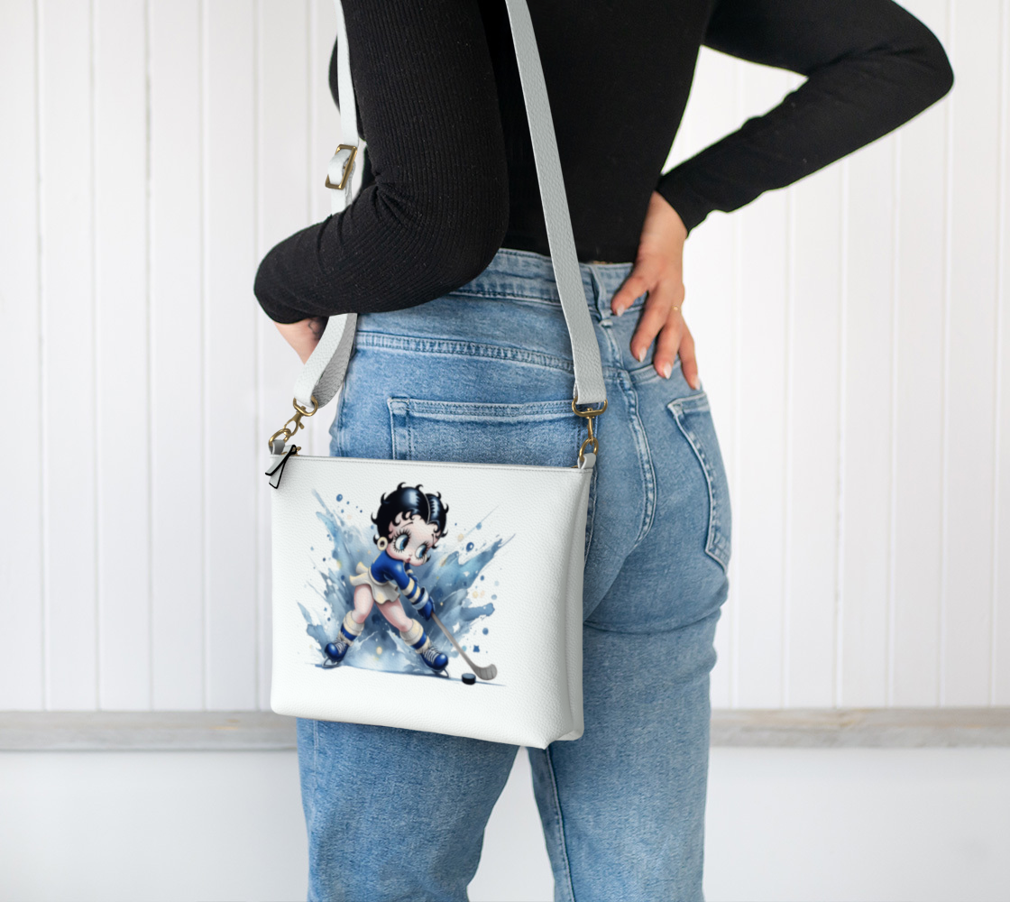 Hockey Betty Boop Mini Bag in Blue and White - Image 4