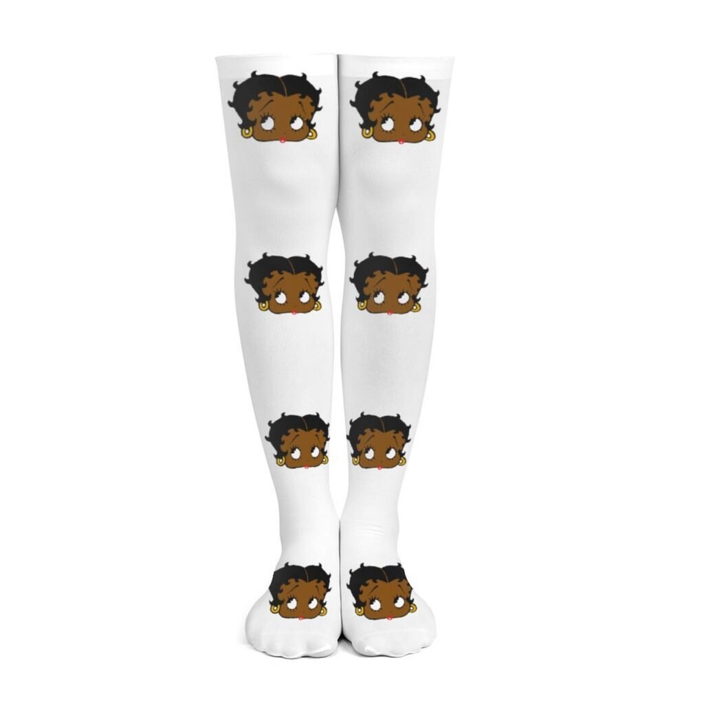 Black Betty Boop Thigh High Stockings | Betty Boop Tights Thigh High in White