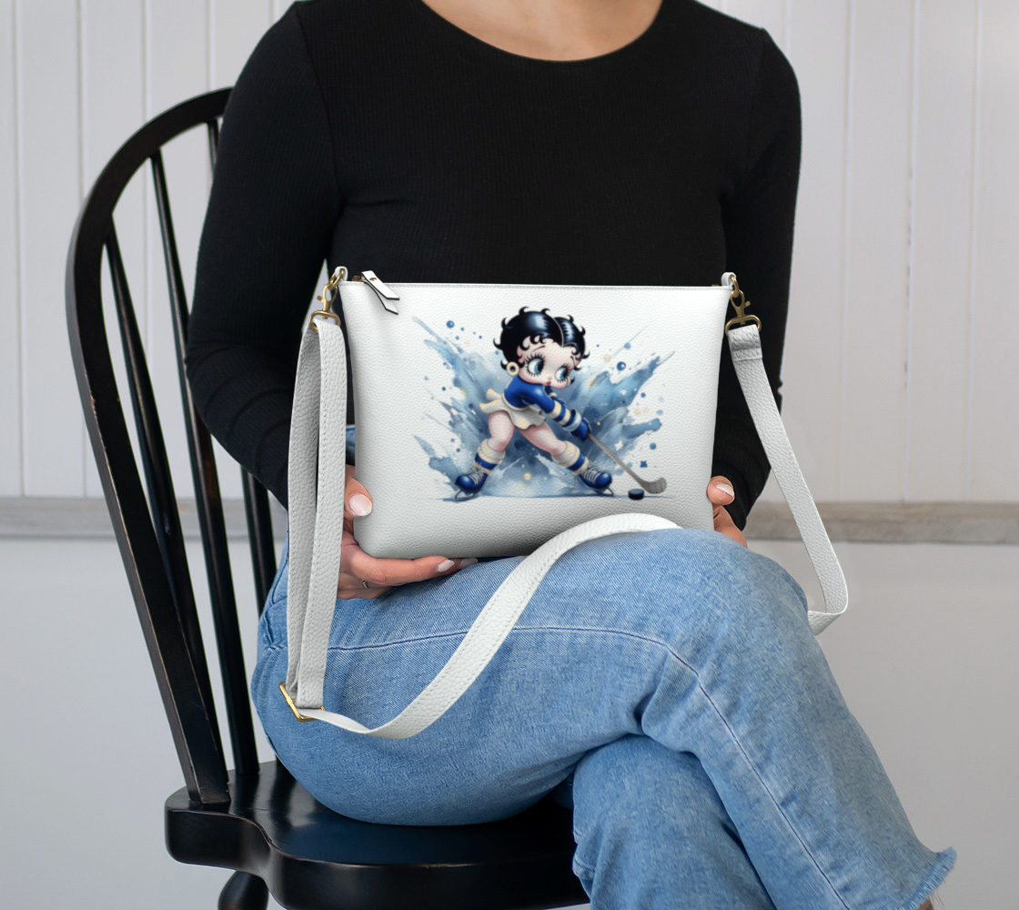 Hockey Betty Boop Mini Bag in Blue and White - Image 3