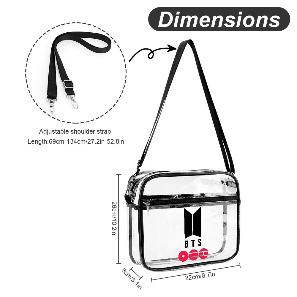 BTS Transparent Bag in Black and Red - Image 2