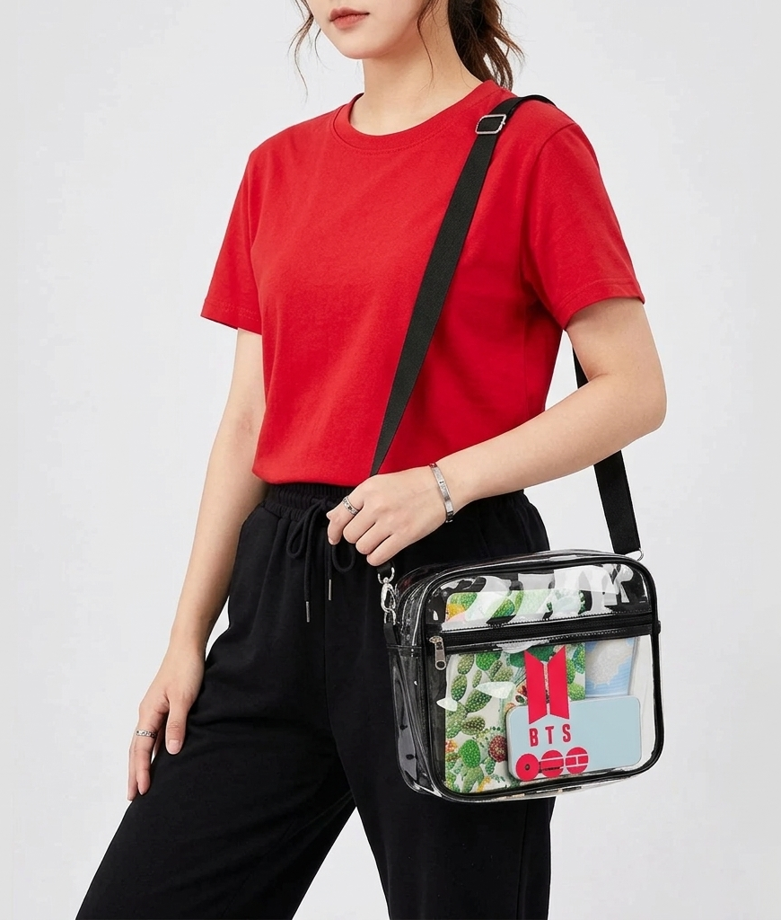 BTS Transparent Bag in Red - Image 3