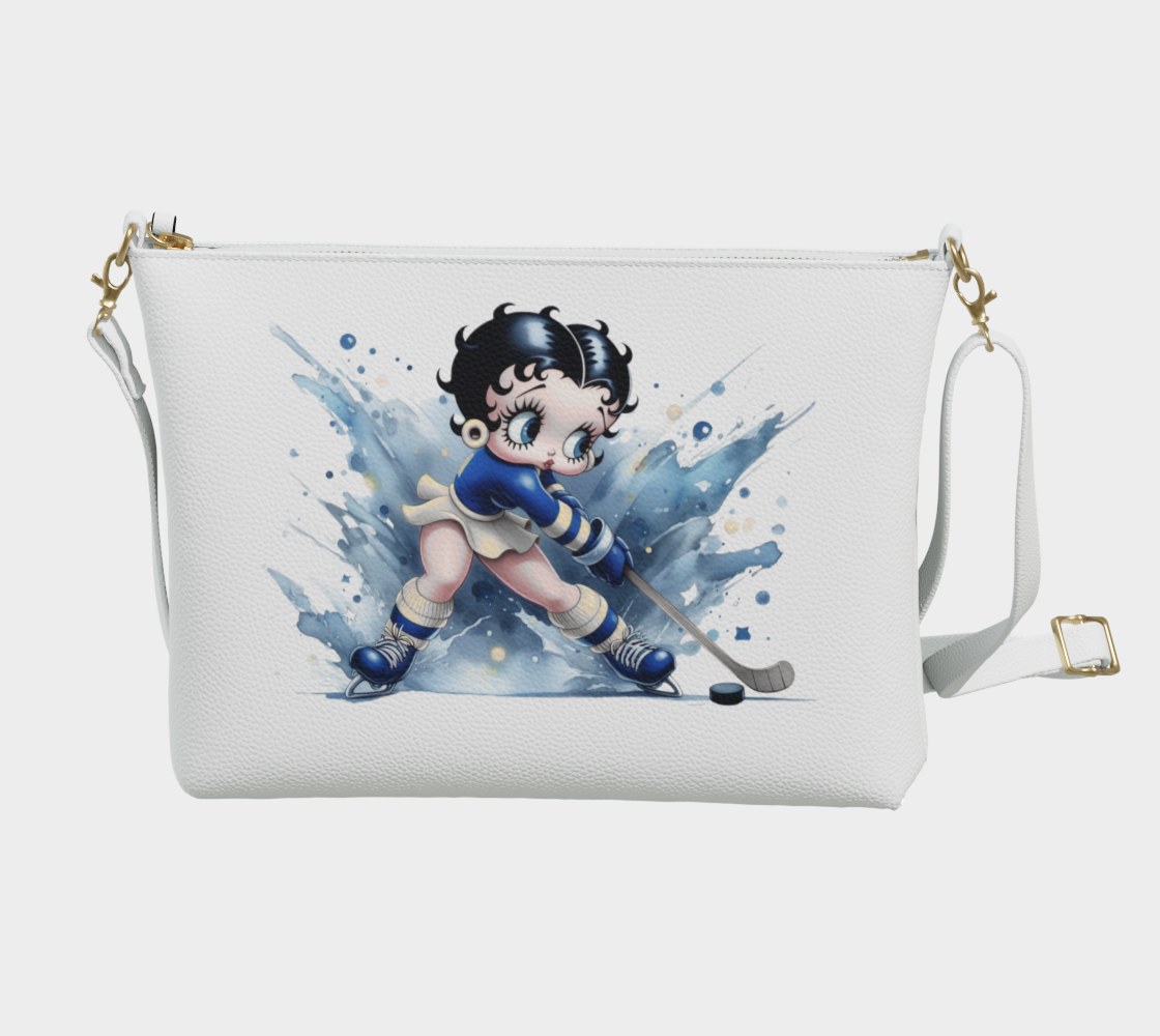 Hockey Betty Boop Mini Bag in Blue and White