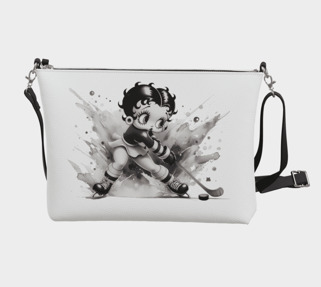Hockey Betty Boop Mini Bag in Black and White