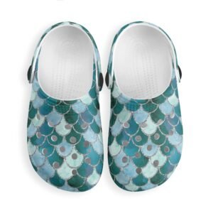 Kid's Green Mermaid Rubber Clogs
