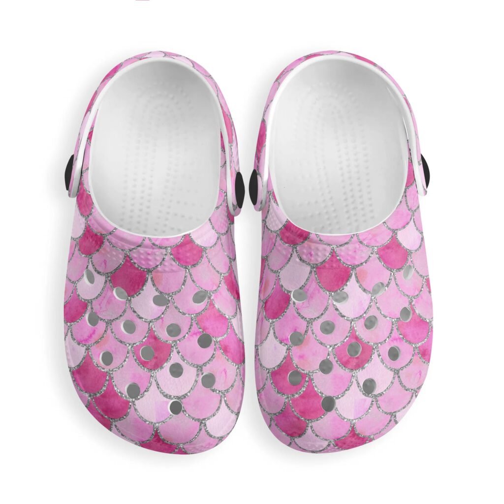 Kid's Pink Mermaid Rubber Clogs