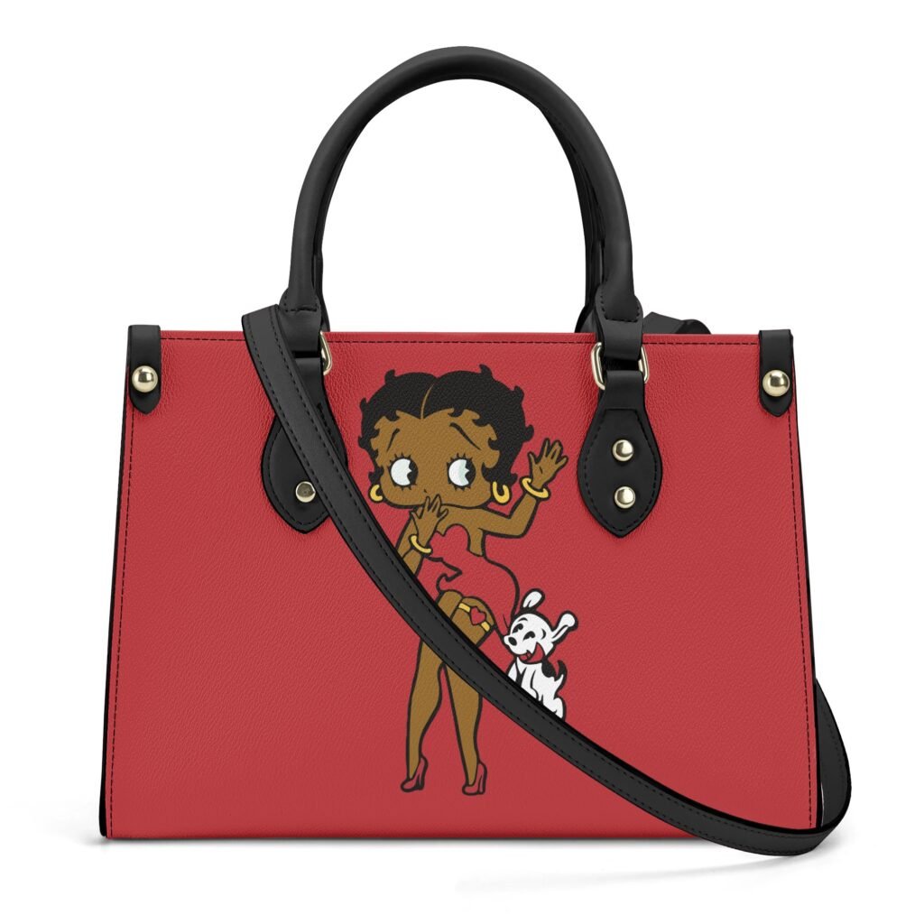 Black Betty Boop Handbag in Vegan Leather in Red