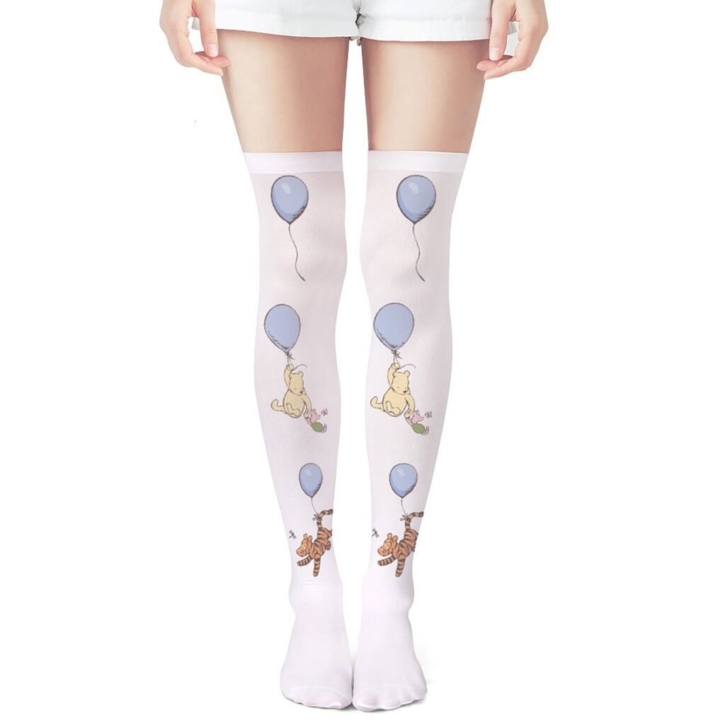 Winnie the Pooh Balloon Thigh High Stockings