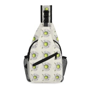 Tennis Sling Bag | Tennis Balls in Daisies Crossbody Bag with Adjustable Strap