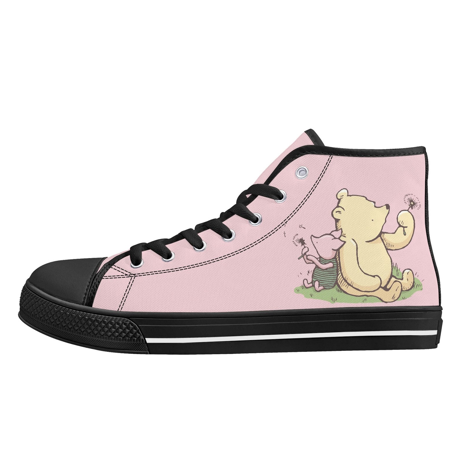Women’s High Top Winnie the Pooh Shoes | Winnie the Pooh and Piglet Pink High Top Shoes - Image 5