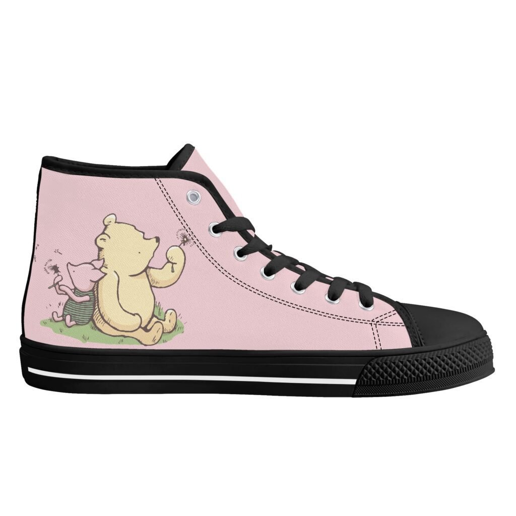 Women’s High Top Winnie the Pooh Shoes | Winnie the Pooh and Piglet Pink High Top Shoes