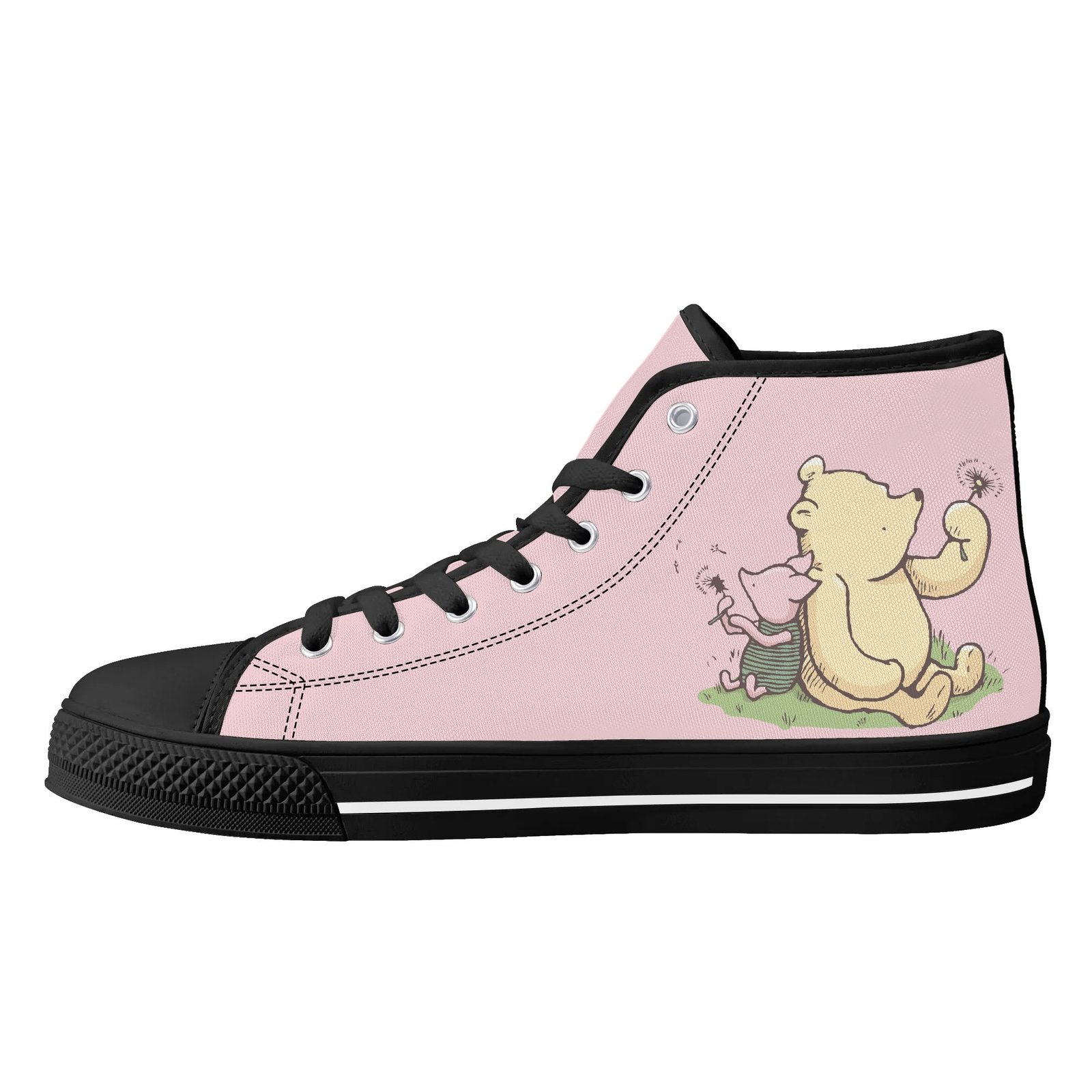 Women’s High Top Winnie the Pooh Shoes | Winnie the Pooh and Piglet Pink High Top Shoes - Image 7