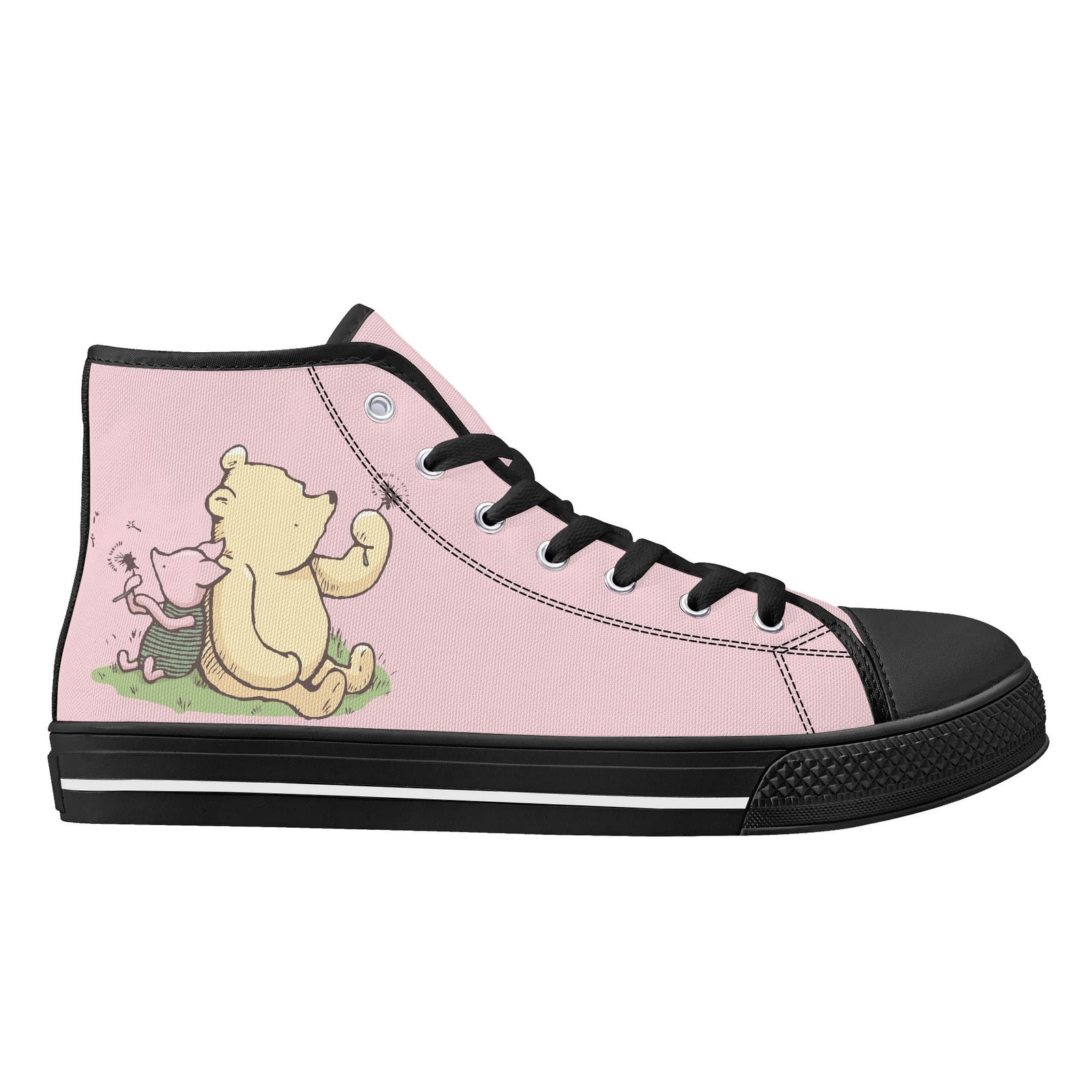 Women’s High Top Winnie the Pooh Shoes | Winnie the Pooh and Piglet Pink High Top Shoes - Image 8