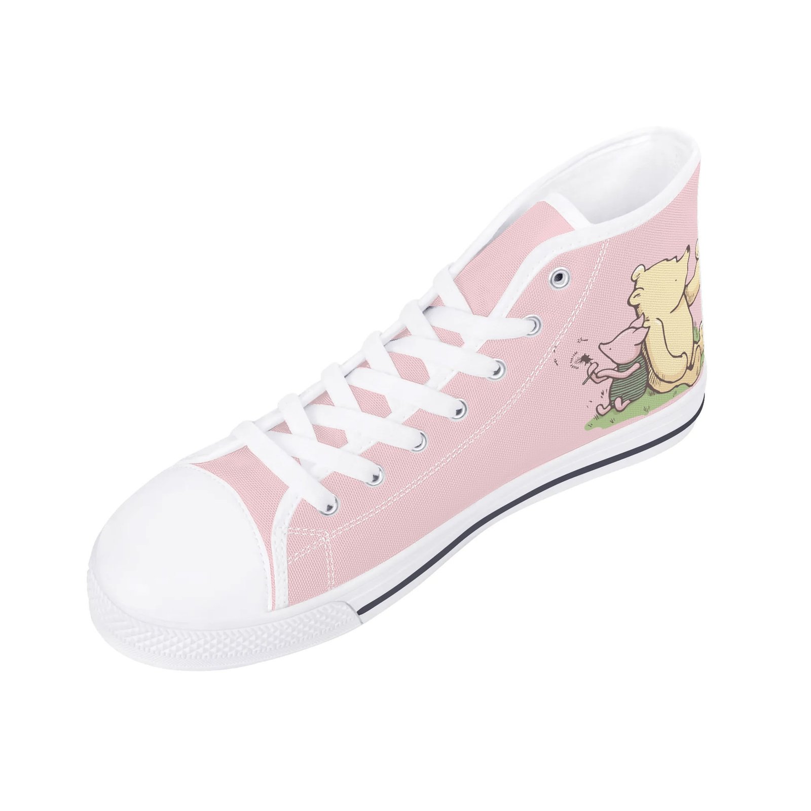 Women’s High Top Winnie the Pooh Shoes | Winnie the Pooh and Piglet Pink High Top Shoes - Image 22